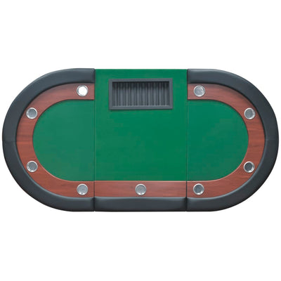 vidaXL 10-Player Poker Table with Dealer Area and Chip Tray Green