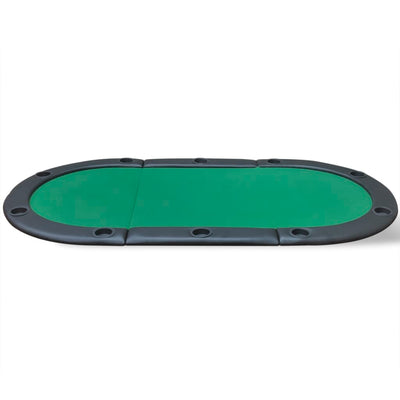 vidaXL 10-Player Foldable Poker Tabletop Green