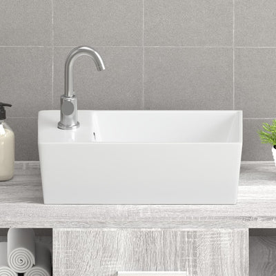 vidaXL Wash Basin White 48x25x15 cm Ceramic