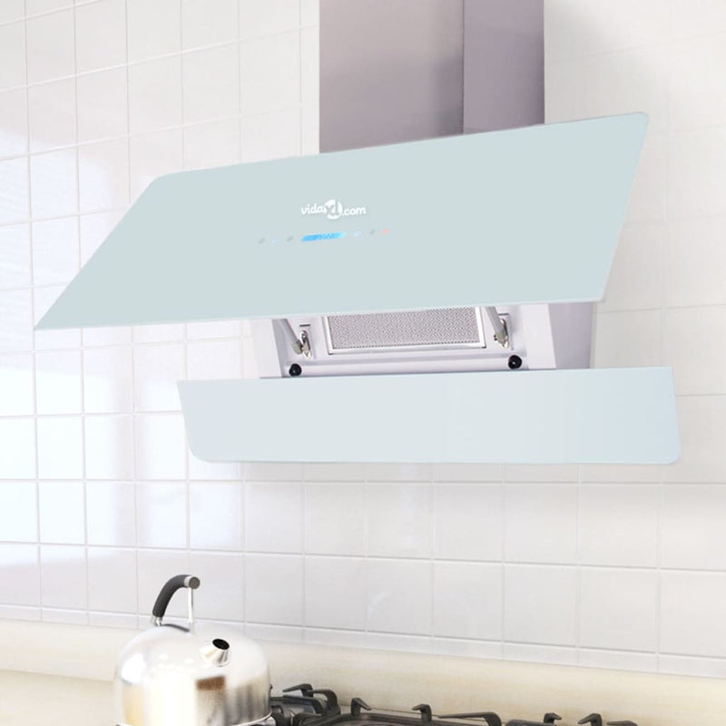 vidaXL Range Hood with Touch Display White 900 mm