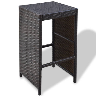 vidaXL 7 Piece Garden Bar Set with Cushions Poly Rattan Black