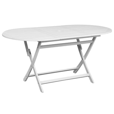 vidaXL 7 Piece Outdoor Dining Set Solid Acacia Wood White