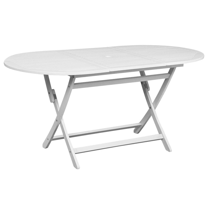 vidaXL 7 Piece Outdoor Dining Set Solid Acacia Wood White