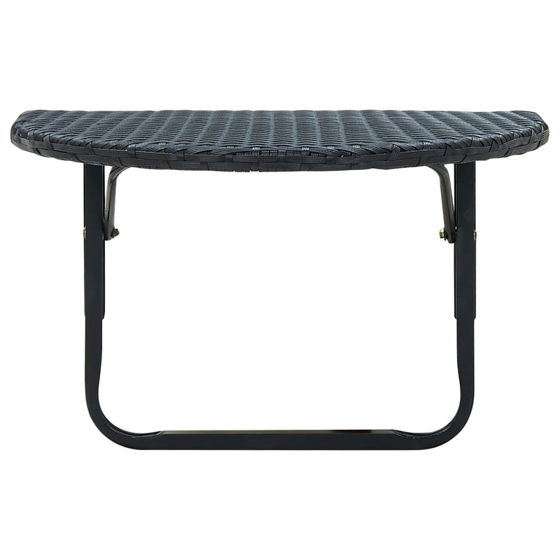 vidaXL Balcony Table 60x60x32 cm Black Poly Rattan