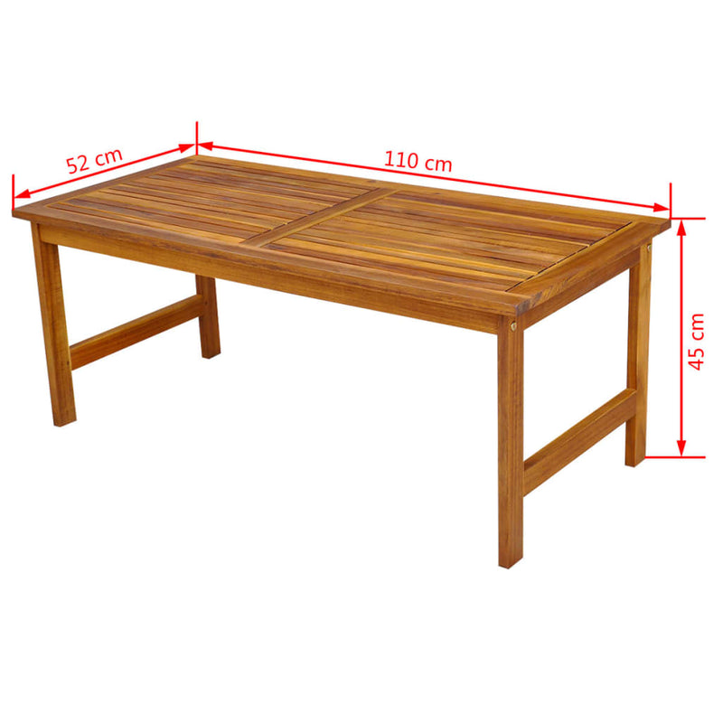 vidaXL 4 Piece Garden Lounge Set with Cushions Solid Acacia Wood