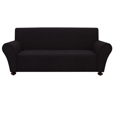 vidaXL Stretch Couch Slipcover Black Polyester Jersey