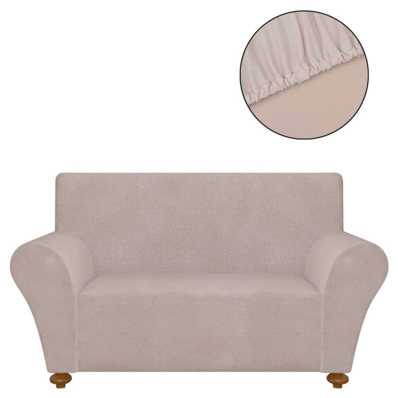 vidaXL Stretch Couch Slipcover Beige Polyester Jersey