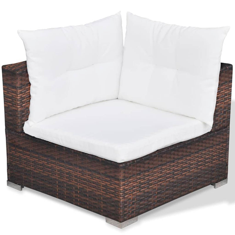 vidaXL 6 Piece Garden Lounge Set with Cushions Poly Rattan Black