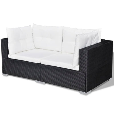 vidaXL 10 Piece Garden Lounge Set with Cushions Poly Rattan Brown