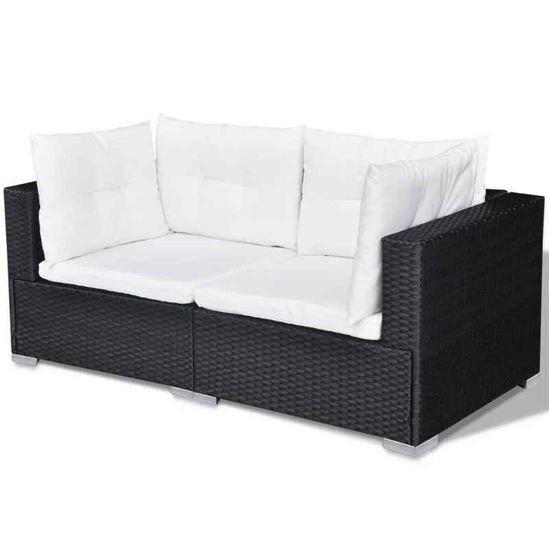 vidaXL 10 Piece Garden Lounge Set with Cushions Poly Rattan Brown