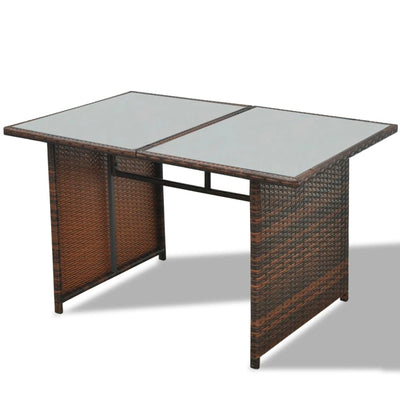 vidaXL 10 Piece Garden Lounge Set with Cushions Poly Rattan Brown