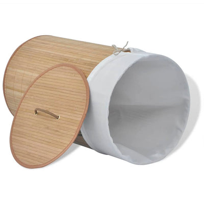 vidaXL Bamboo Laundry Bin Oval Natural