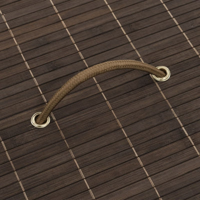 vidaXL Bamboo Laundry Bin Oval Dark Brown