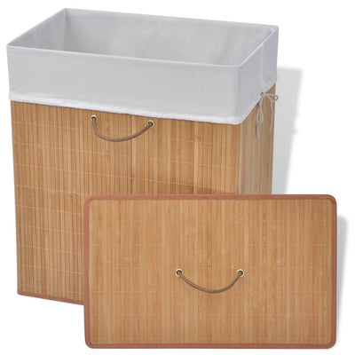vidaXL Bamboo Laundry Bin Oval Natural