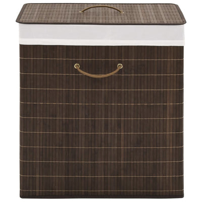 vidaXL Bamboo Laundry Bin Oval Dark Brown