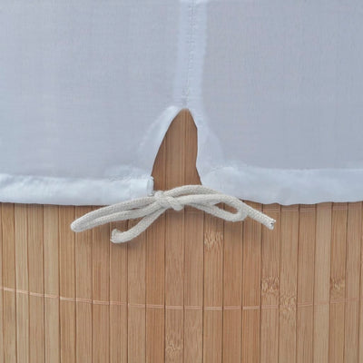 vidaXL Bamboo Laundry Bin Oval Natural