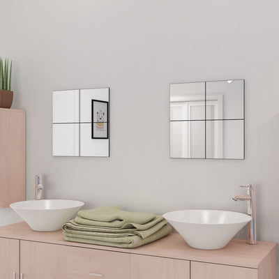 vidaXL Frameless Mirror Tiles Glass 8 pcs 20.5 cm