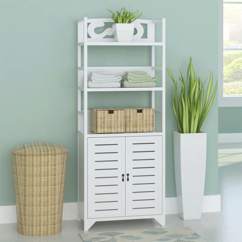 vidaXL Bathroom Cabinet Albuquerque Wood White 46x24x117.5 cm