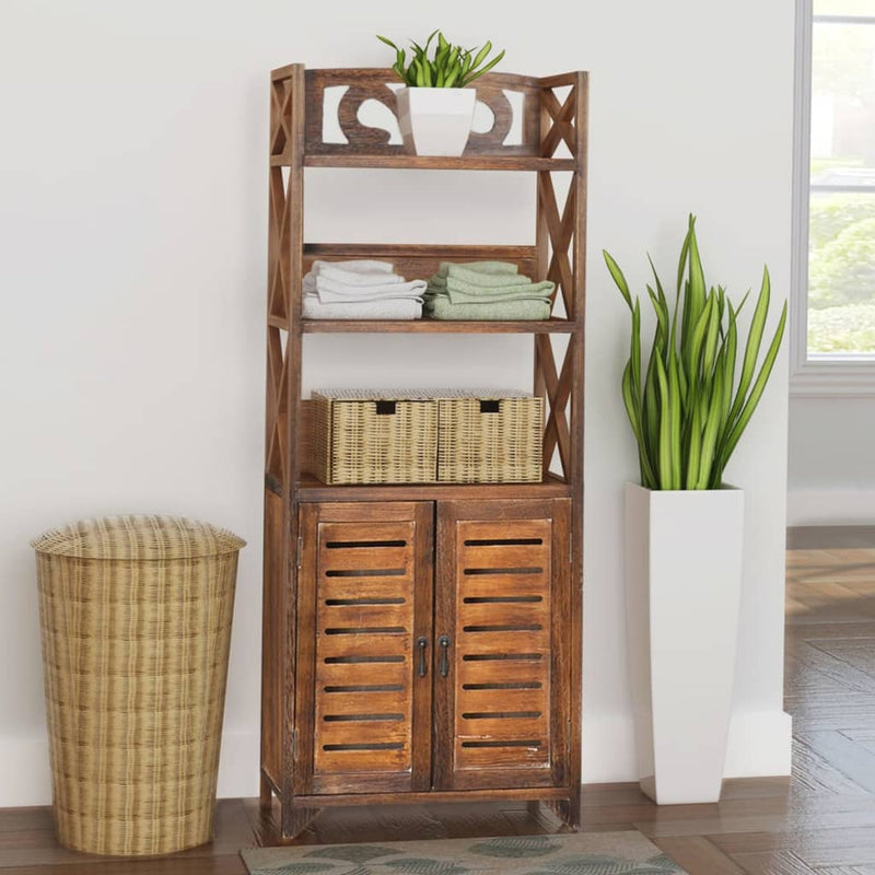 vidaXL Bathroom Cabinet Albuquerque Wood Brown 46x24x117.5 cm