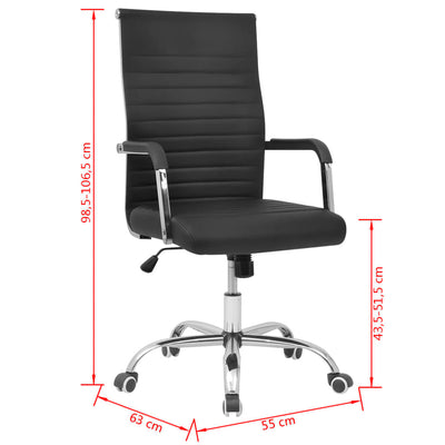 vidaXL Office Chair Artificial Leather 55x63 cm Black