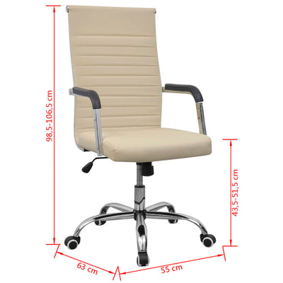 vidaXL Office Chair Artificial Leather 55x63 cm Black