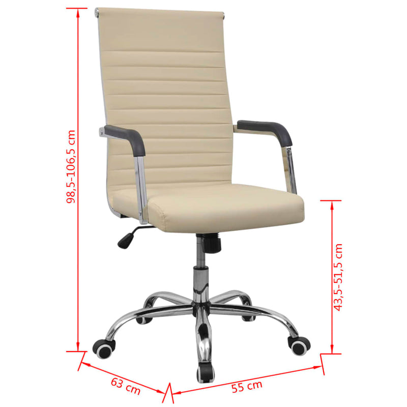 vidaXL Office Chair Artificial Leather 55x63 cm Black