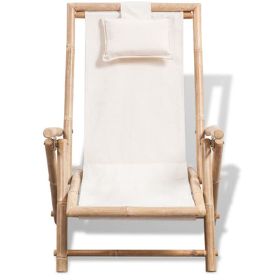 vidaXL Outdoor Deck Chair Bamboo