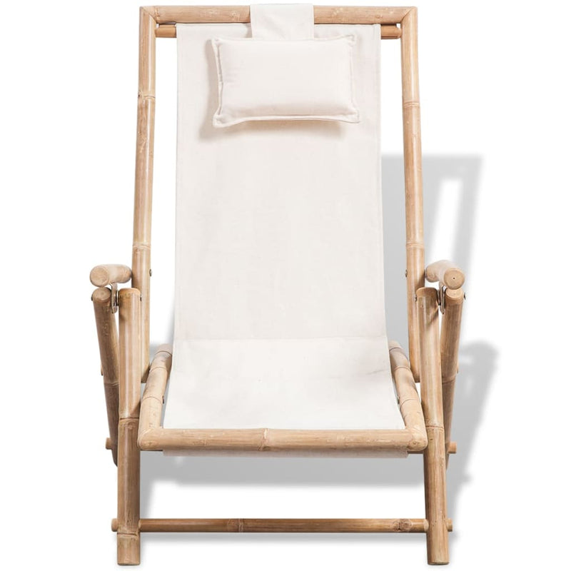 vidaXL Outdoor Deck Chair Bamboo