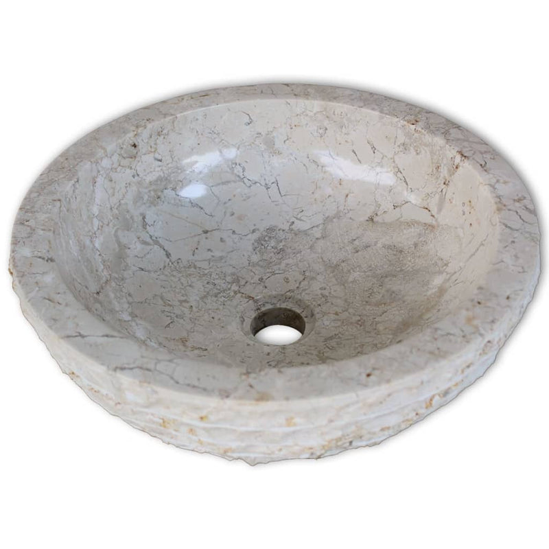 vidaXL Basin Marble 40 cm Black
