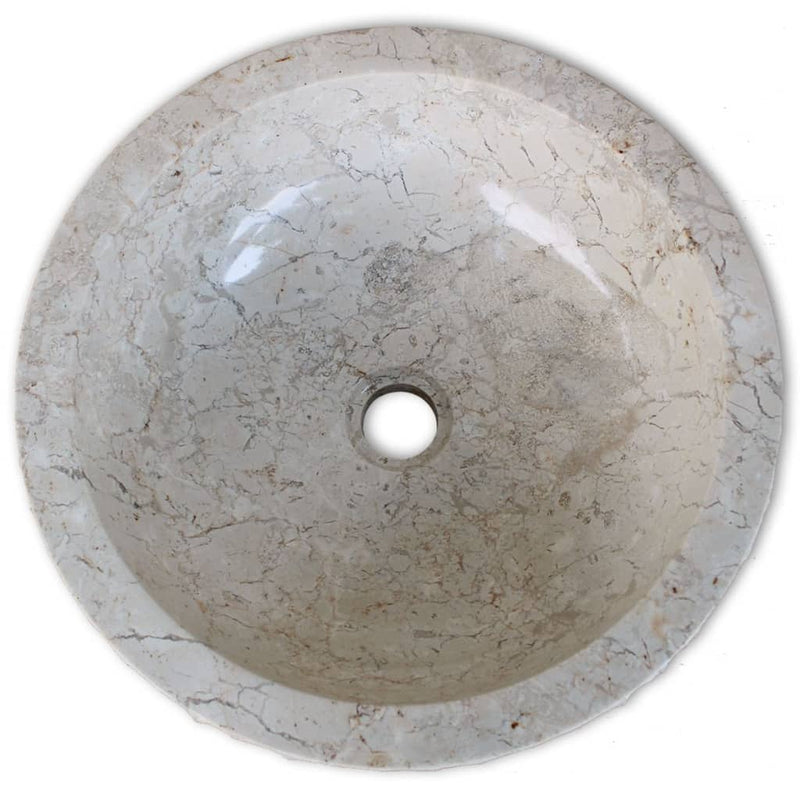 vidaXL Basin Marble 40 cm Black