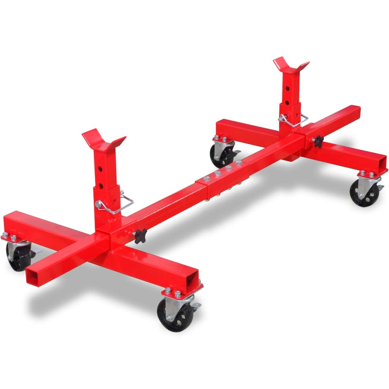 vidaXL Mobile Axle Stand Red