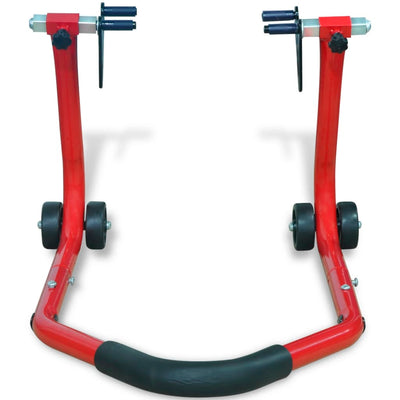 vidaXL Motorcycle Front Stand Red