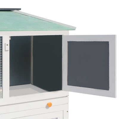 vidaXL Animal Rabbit Cage Double Floor Red Wood