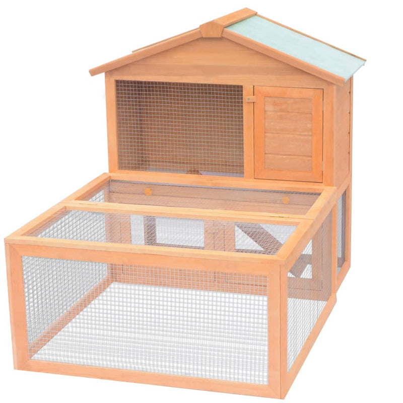 vidaXL Animal Rabbit Cage Outdoor Run Wood