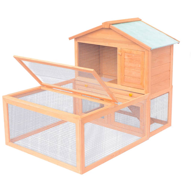 vidaXL Animal Rabbit Cage Outdoor Run Wood
