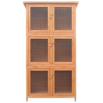vidaXL Animal Rabbit Cage 6 Rooms Wood