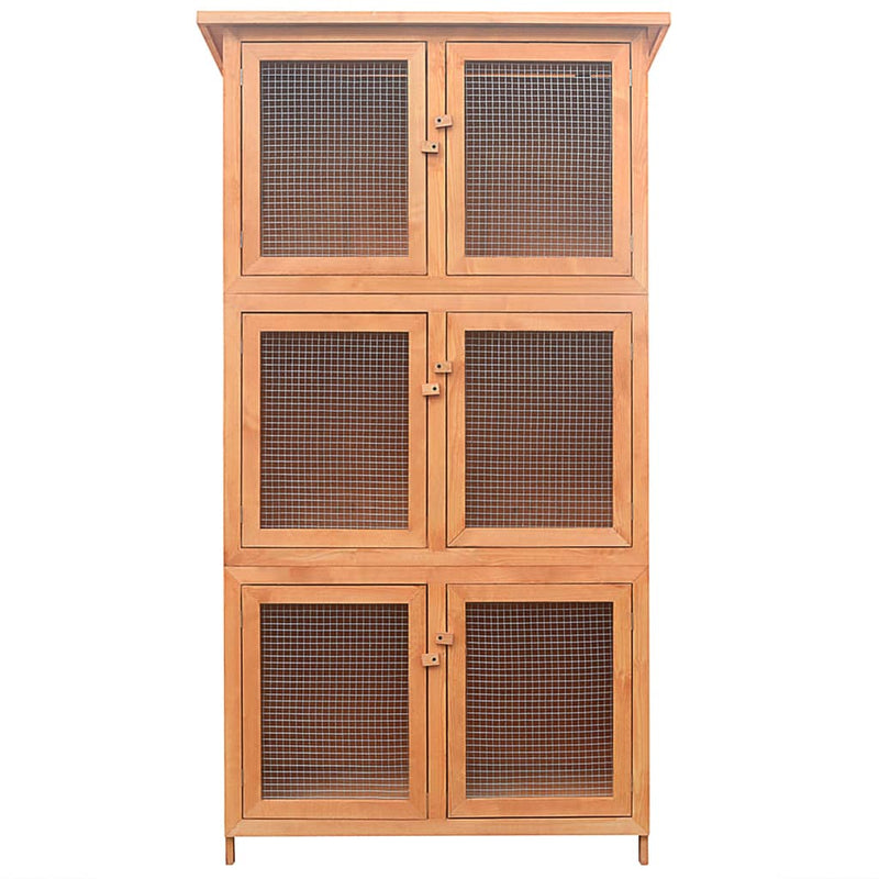 vidaXL Animal Rabbit Cage 6 Rooms Wood