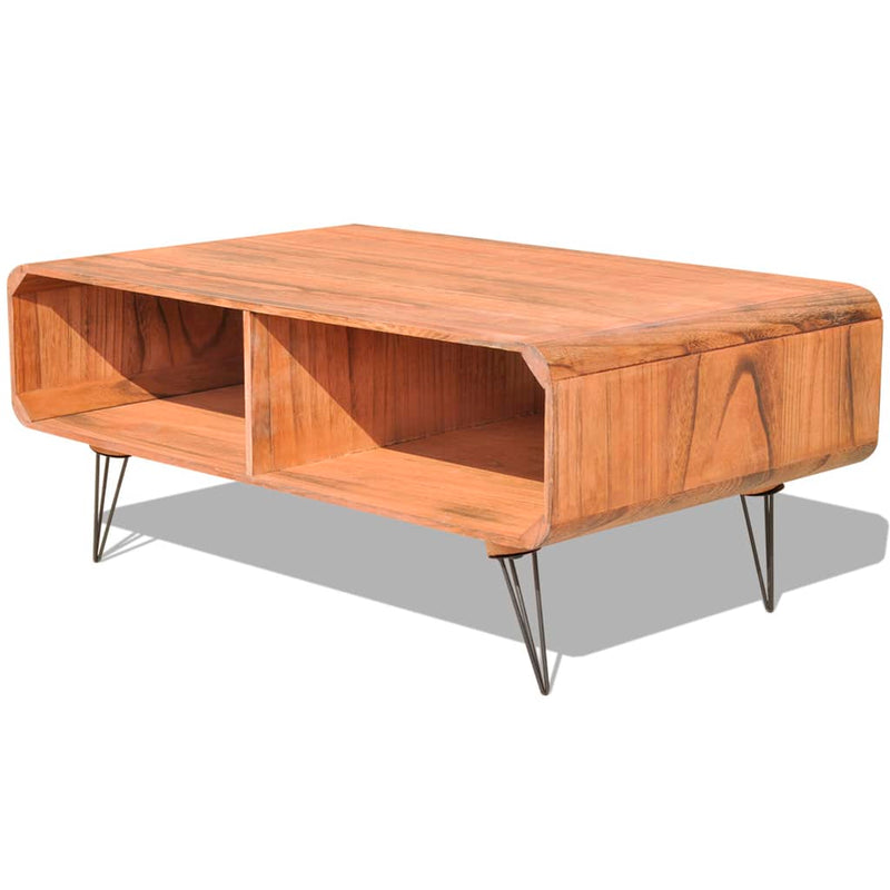 vidaXL Coffee Table 90x55.5x38.5 cm Solid Paulownia Wood Brown