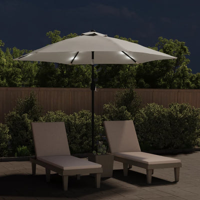 vidaXL LED Cantilever Garden Parasol 3 m Green