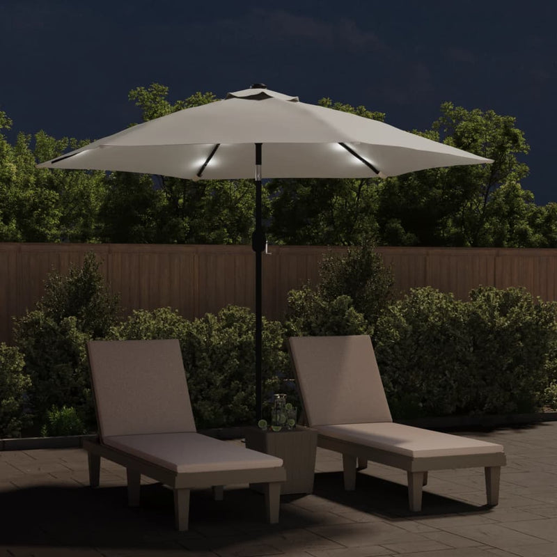 vidaXL LED Cantilever Garden Parasol 3 m Green