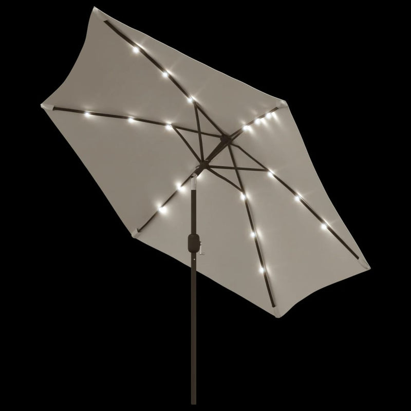 vidaXL LED Cantilever Garden Parasol 3 m Green