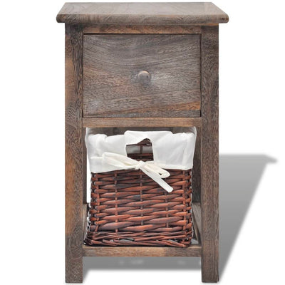 vidaXL Bedside Cabinet Wood Brown