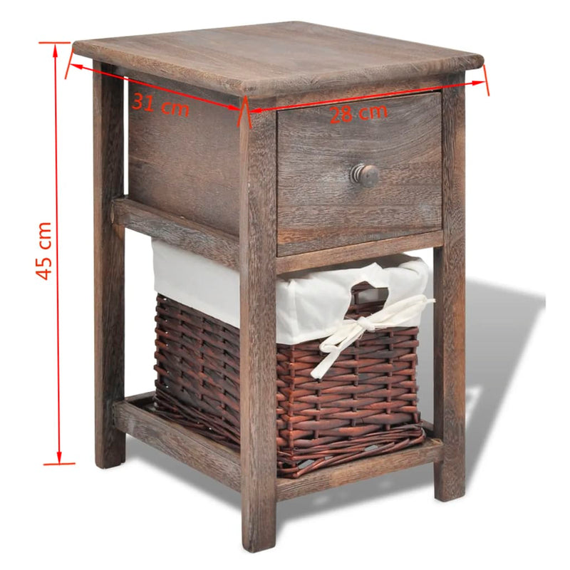 vidaXL Bedside Cabinet Wood Brown
