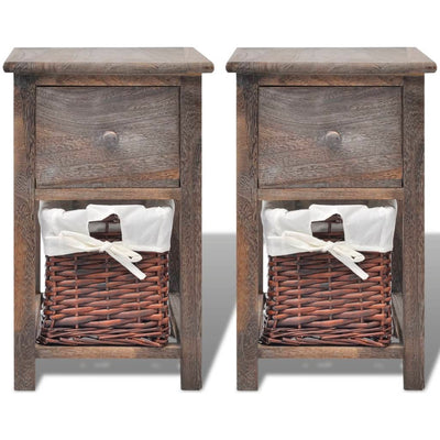 vidaXL Bedside Cabinets 2 pcs Wood Brown