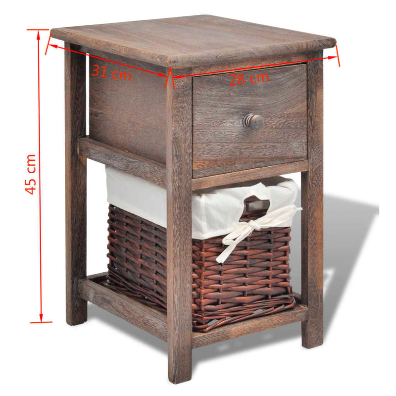 vidaXL Bedside Cabinets 2 pcs Wood Brown