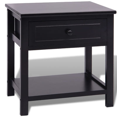 vidaXL Bedside Cabinet Wood Black