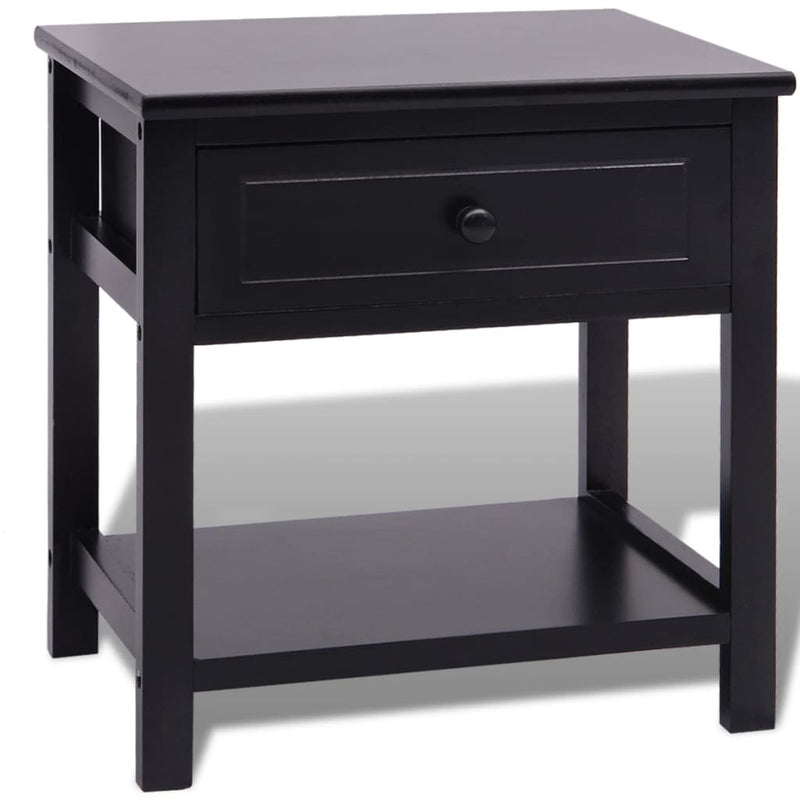 vidaXL Bedside Cabinet Wood Black