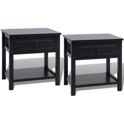 vidaXL Bedside Cabinets 2 pcs Wood Black