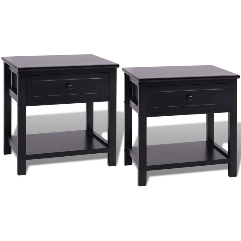 vidaXL Bedside Cabinets 2 pcs Wood Black