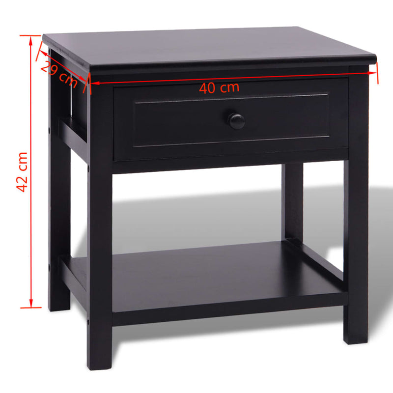 vidaXL Bedside Cabinets 2 pcs Wood Black
